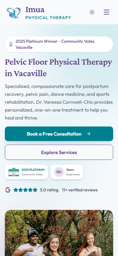 Imua Pelvic PT mobile view